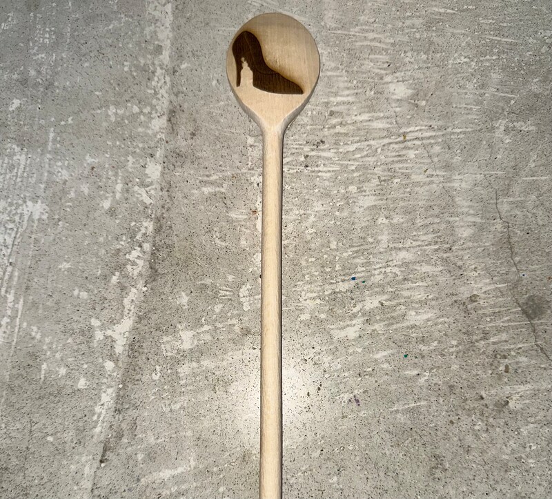 12” Small Wooden Spoon with Engraved Characters